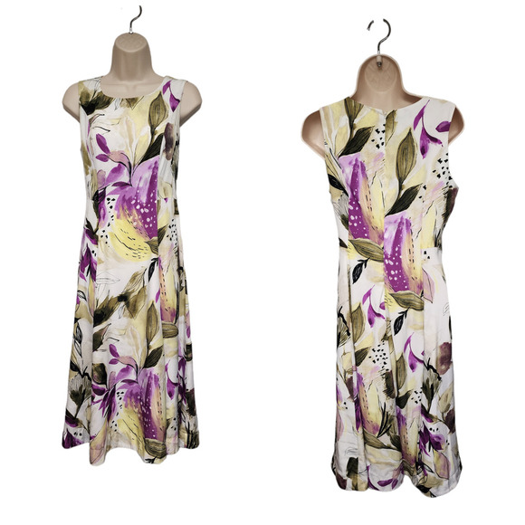 Alfani Sleeveless Floral-Print Fit And Flare Midi Dress Size 6 - Picture 4 of 12